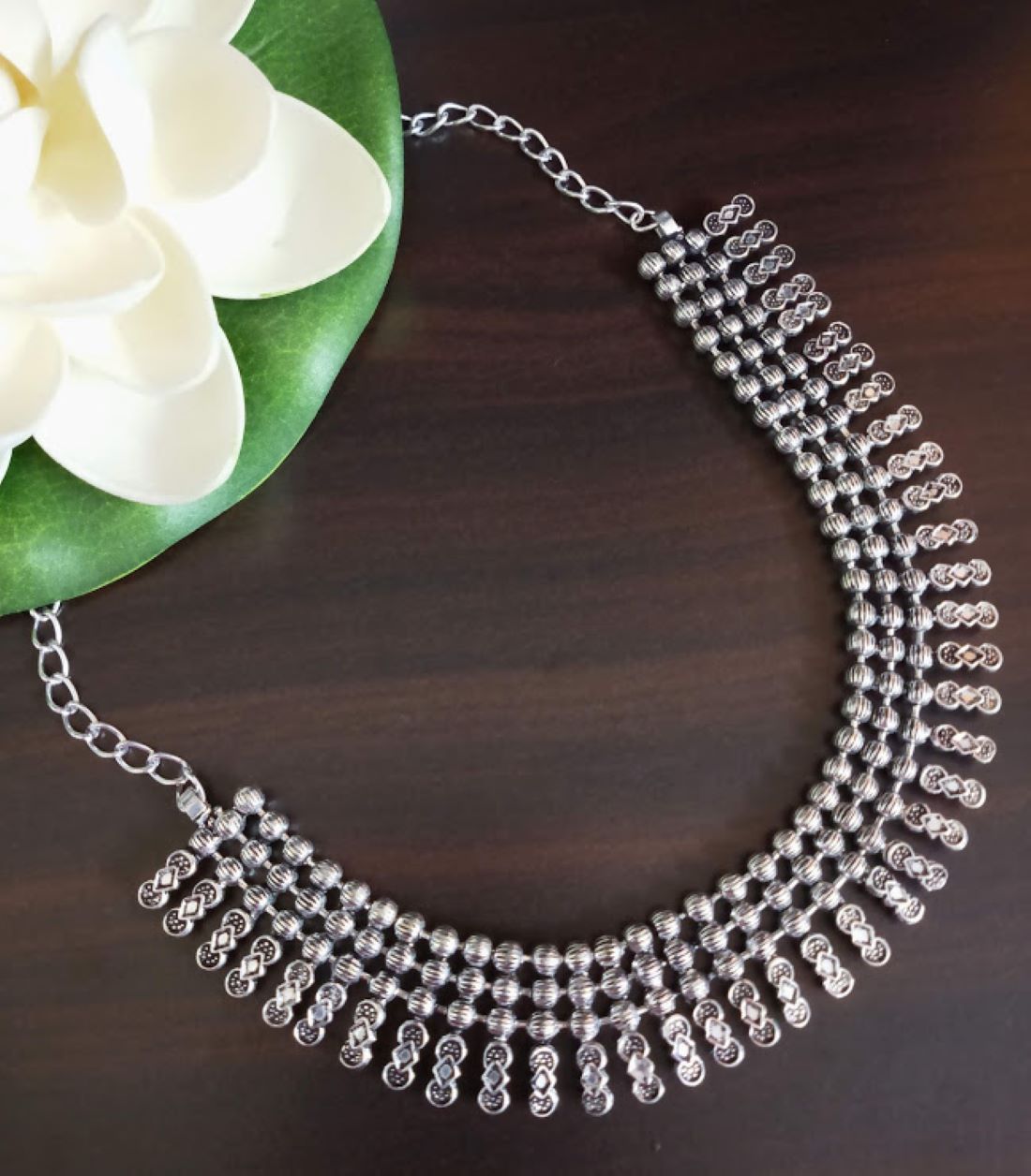German Silver Oxidized Necklace