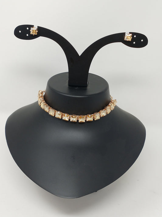 Diamond Adorned Choker Necklace Set