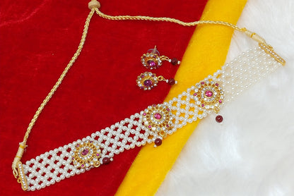 Pearl Choker Jewelry Set
