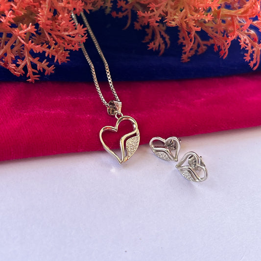 Thin Heart Necklace- 925 Silver