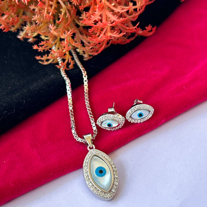 Enchanting Evil Eye Pendant Necklace in 925 Sterling Silver