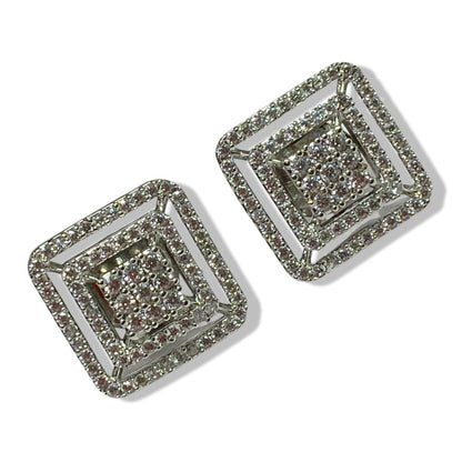 CZ Stud Square Earrings