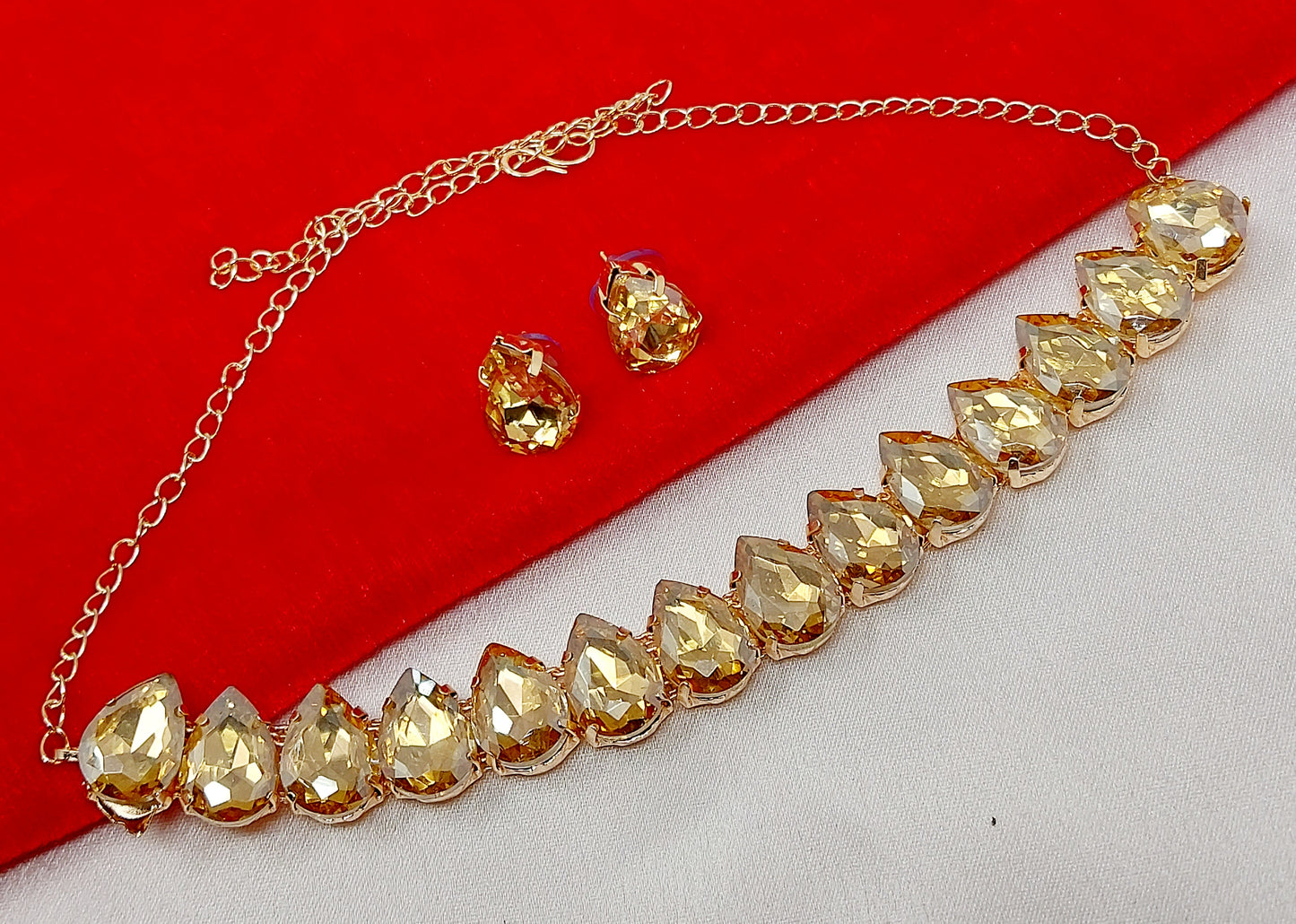 Gold Plated Diamond Choker Necklace Set