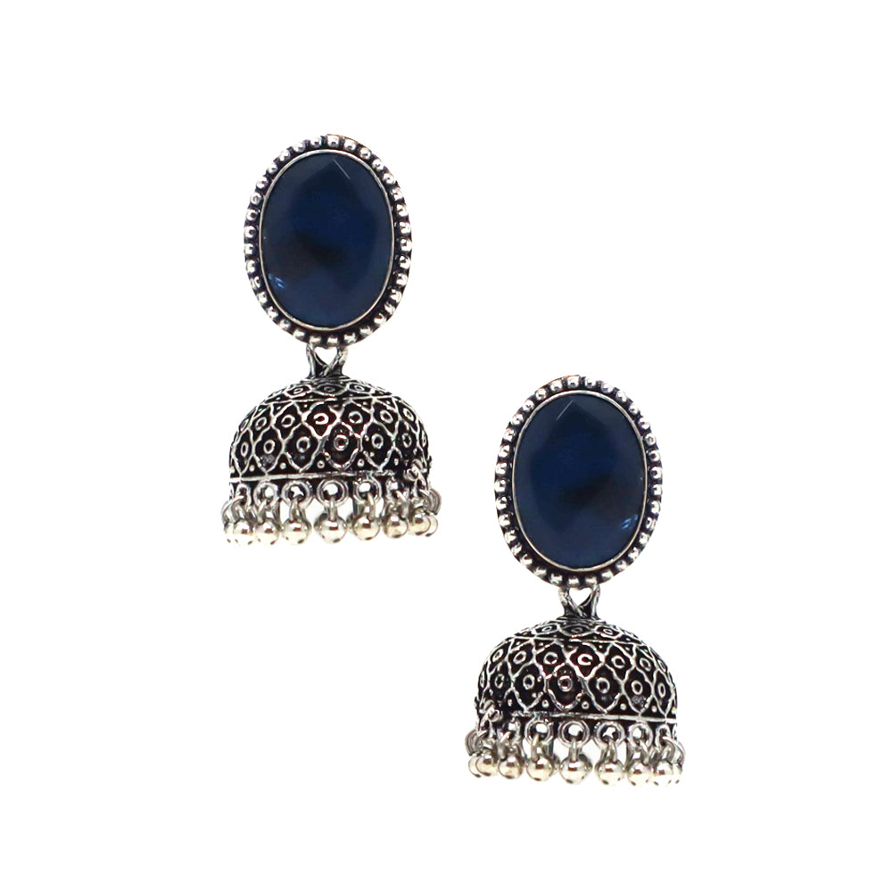 German Silver Dangling Bell Jhumkhi Earrings