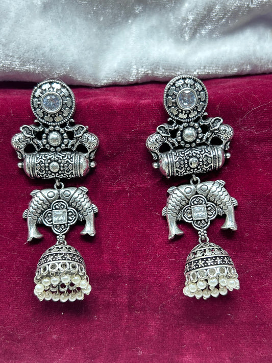 Long Dangler Jhumka Earrings