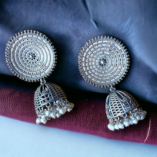 Silver Jhumka Earrings