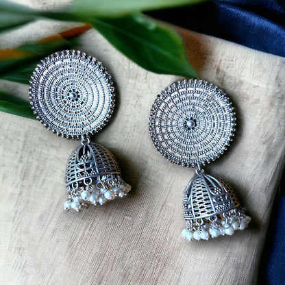 Silver Jhumka Earrings