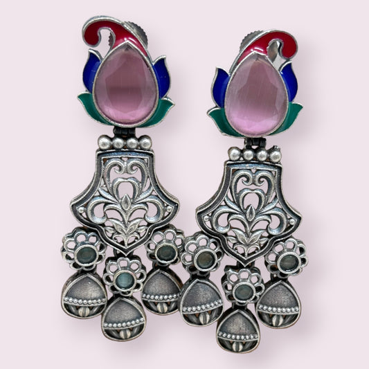 German Silver Drop Earrings