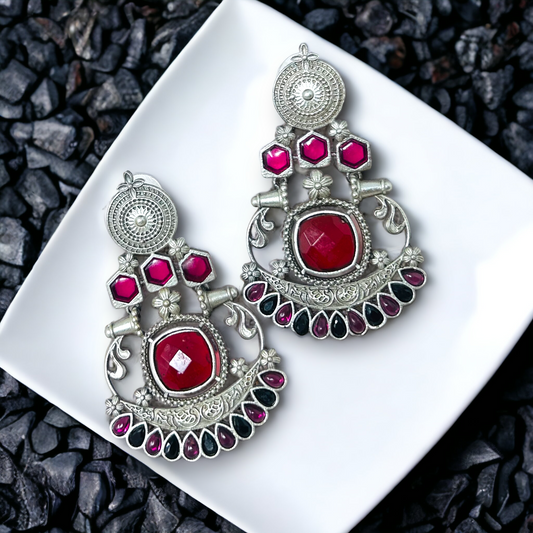 German Silver Drop Earrings