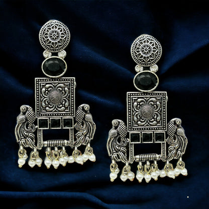 German Silver Drop Earrings