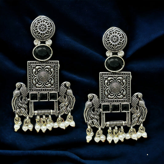 German Silver Drop Earrings