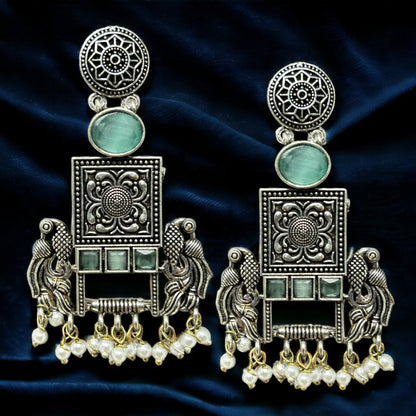 German Silver Drop Earrings