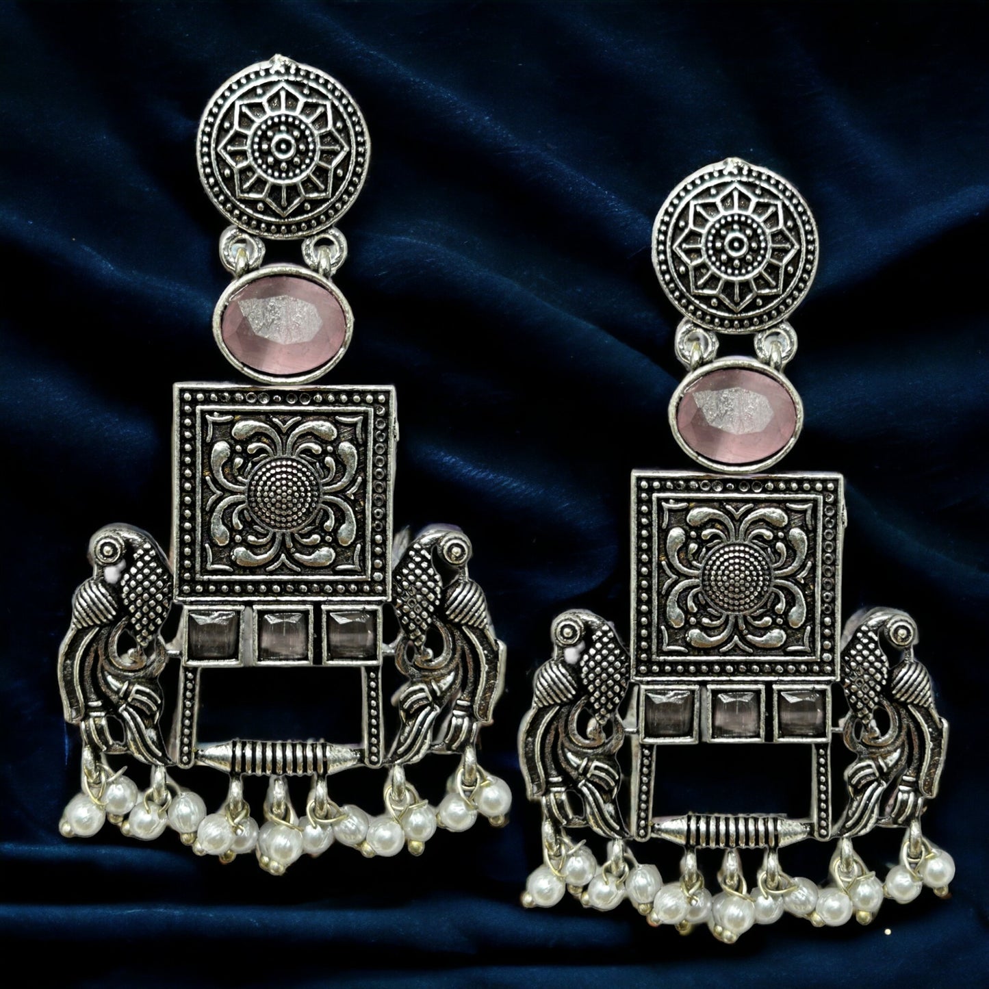 German Silver Drop Earrings