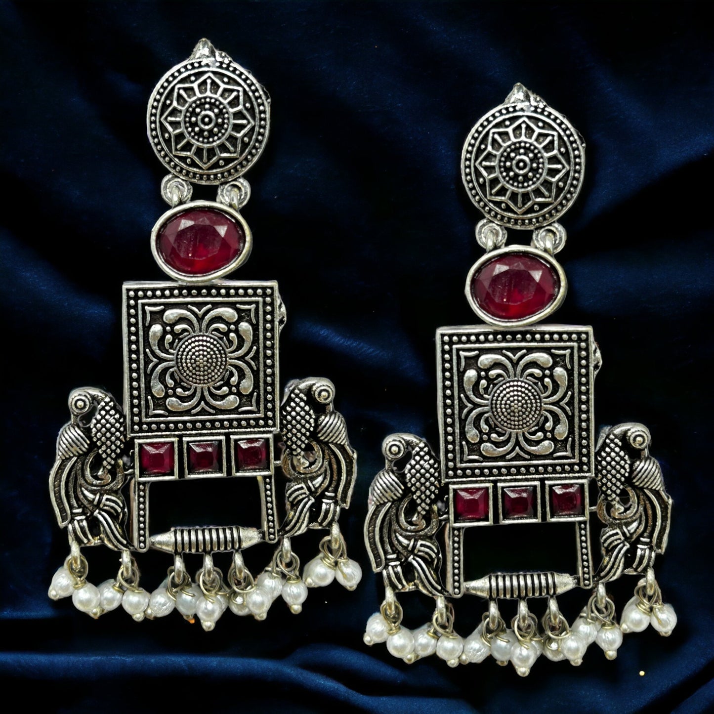 German Silver Drop Earrings