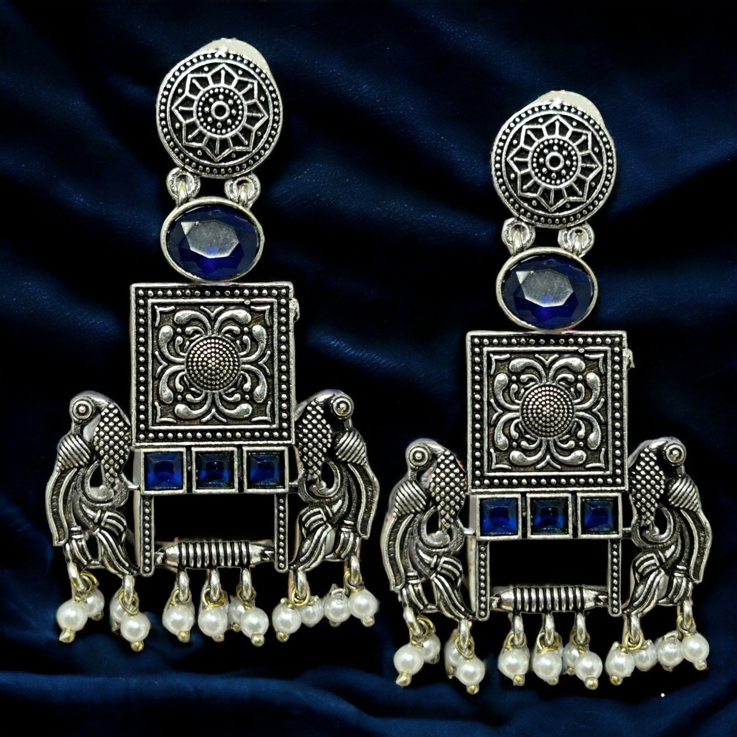 German Silver Drop Earrings