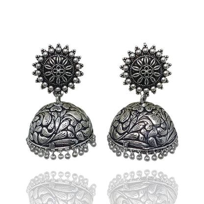 Oxidized Jhumka Earrings