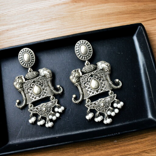 German Silver Drop Earrings