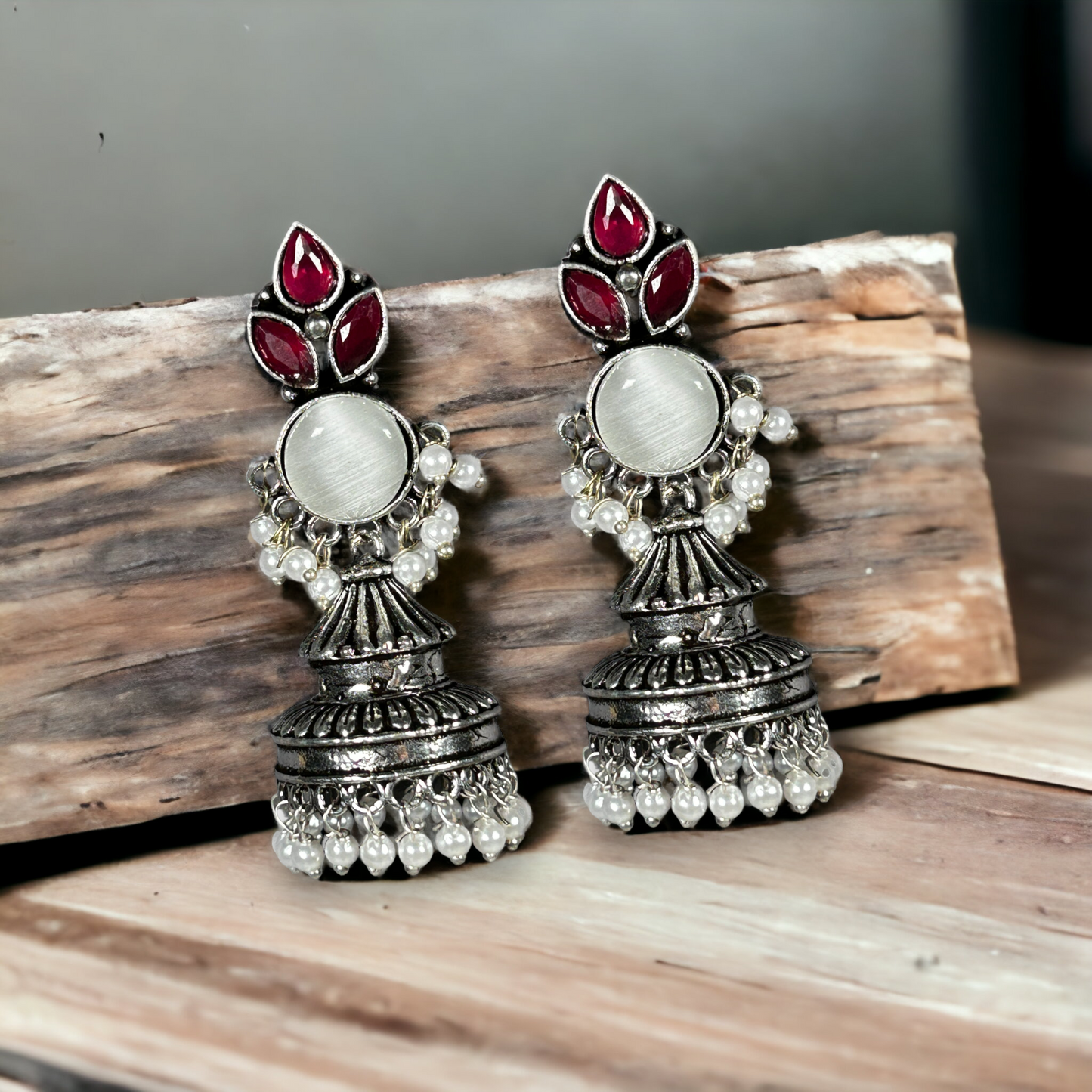 Oxidized German Silver Long Jhumka Earrings
