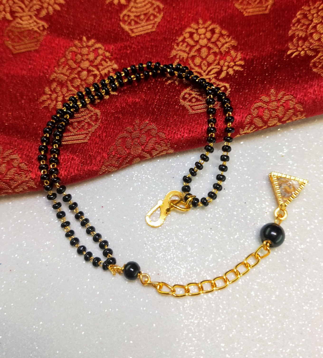 Indian Traditional Rose Gold Heart Shape Mangalsutra Bracelet For Women |  eBay