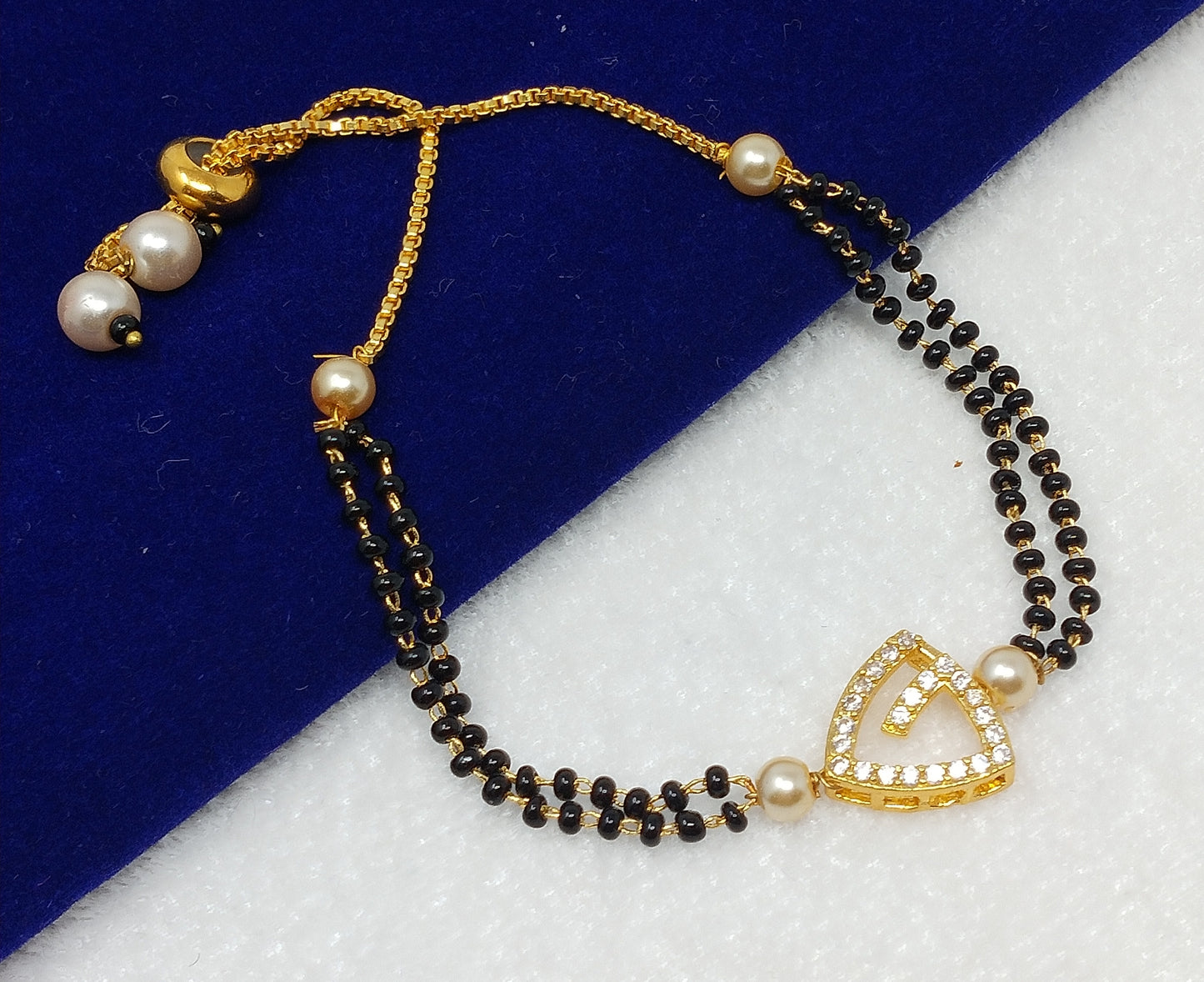 Gold Plated Hand Bracelet Mangalsutra