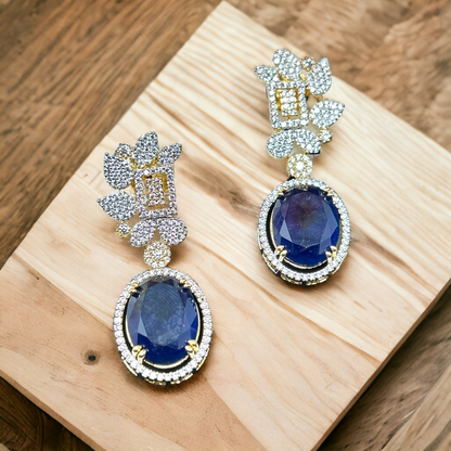 Sapphire Sparkle: CZ Blue Diamond Earrings for Timeless Elegance