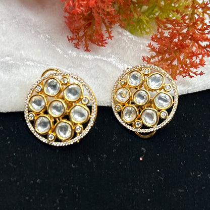 Kundan Round Stud Earrings