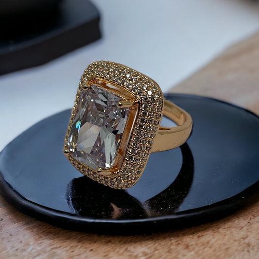 Gold Plated Diamond Finger Ring