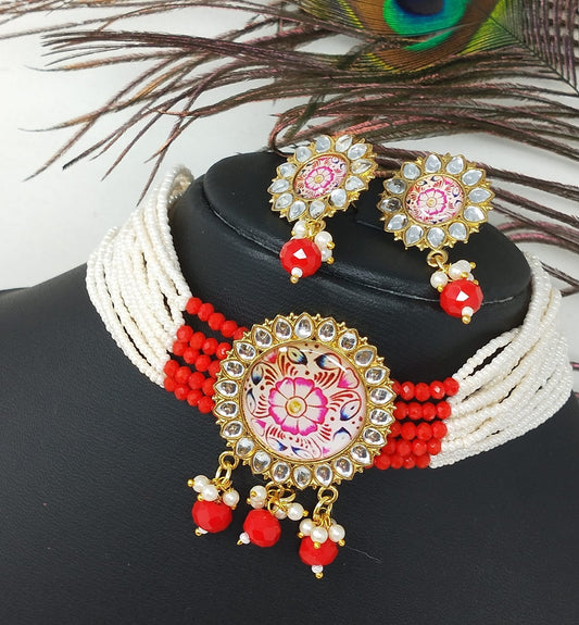 Pearl Choker Jewelry Set
