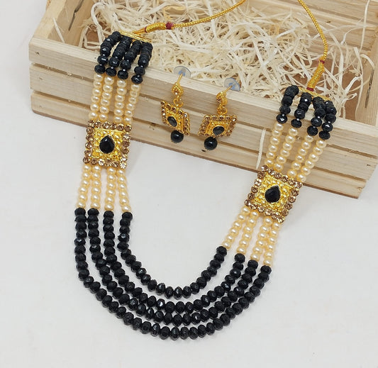 Royal Black Pearl Long Jewelry Set