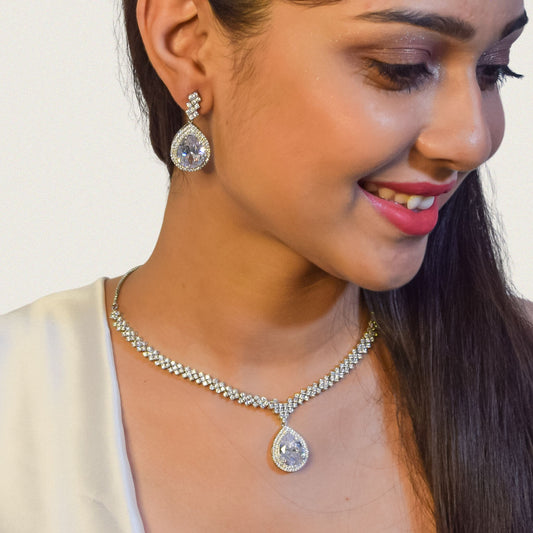 Dazzling CZ Cubic Zircon Necklace Set - Affordable Elegance for Every Occasion