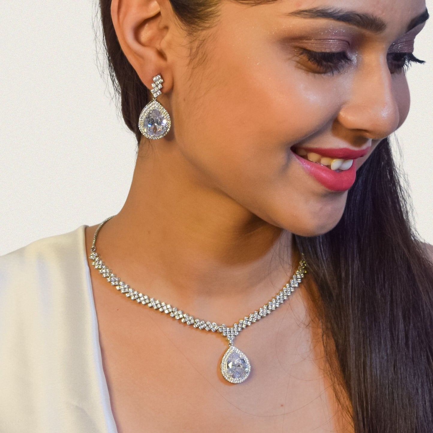Dazzling CZ Cubic Zircon Necklace Set - Affordable Elegance for Every Occasion