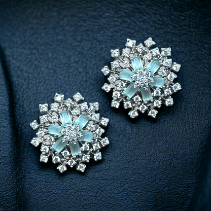 Exquisite Round Cubic Zirconia Diamond Stud Earrings