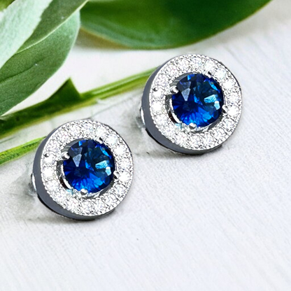 Round CZ Diamond Stud Earrings