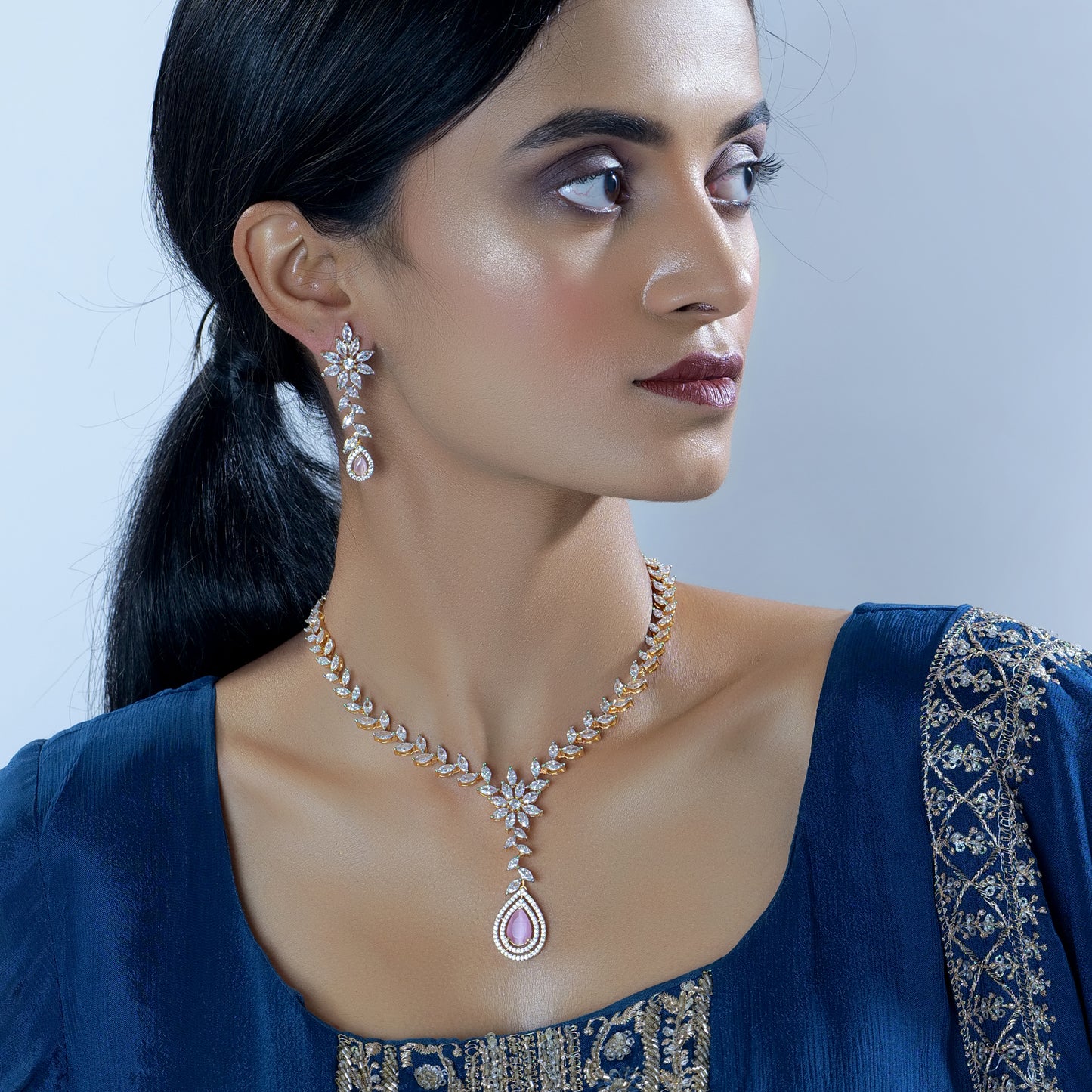 Gold-Plated Cubic Zircon Necklace Set