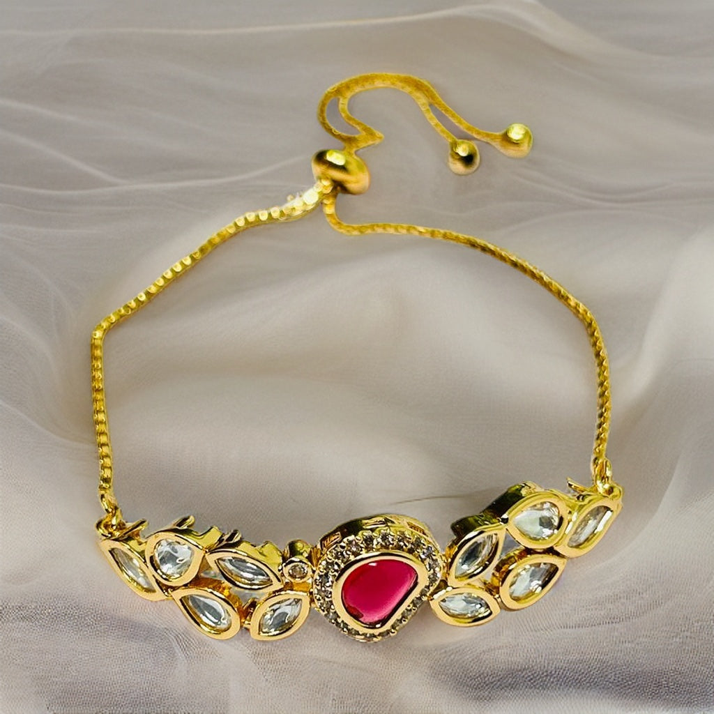 Gold Plated Polki Kundan Bracelets