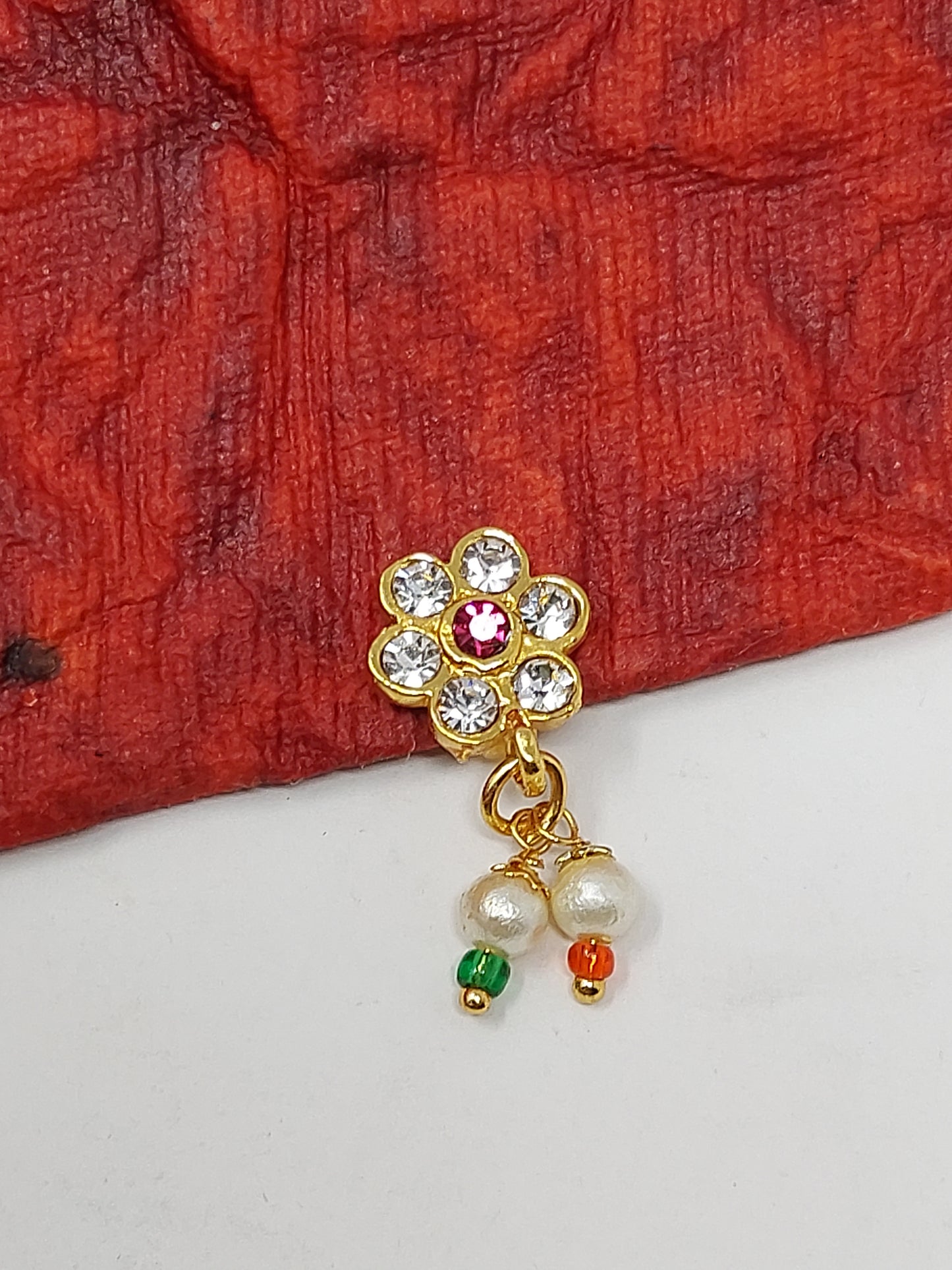 Maharashtrian Inspired Diamond-Studded Non-Piercing Clip-On Nose Pin