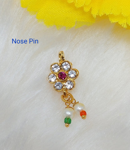 Maharashtrian Inspired Diamond-Studded Non-Piercing Clip-On Nose Pin