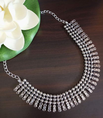 German Silver Oxidized Necklace
