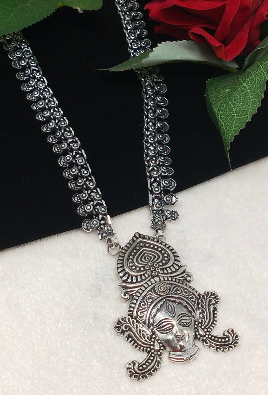 Oxidized German Silver Pendent Necklace