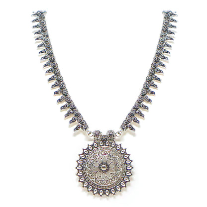 Oxidized German Silver Ganesha Pendent Necklace