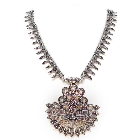 Modern Oxidized Silver Necklace