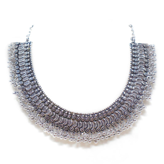 Ethnic German Silver Oxidized Necklace