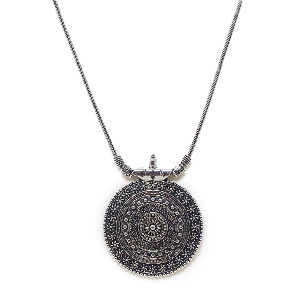 Trendy German Silver Chain Pendent  Necklace