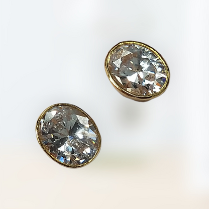 Gold Plated White Stud Earrings