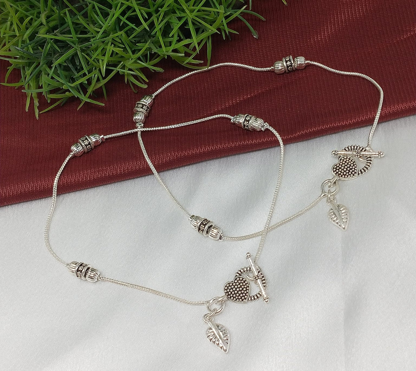 Fashionista Silver Plated Anklets