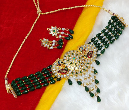 Pearl Kundan Choker Jewelry Set