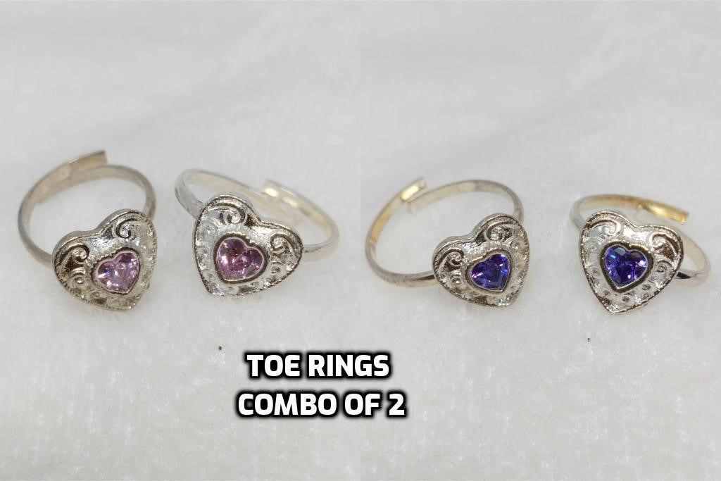 Traditional Toe Rings Combo - Silver Plated