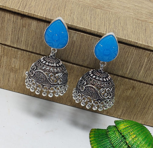 Timeless Charm: Gem Stone Jhumka Earrings for Elegance and Style