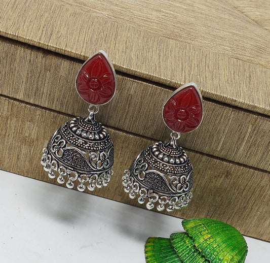 Radiant Gems: Exquisite Gem Stone Jhumka Earrings for a Dazzling Appeal