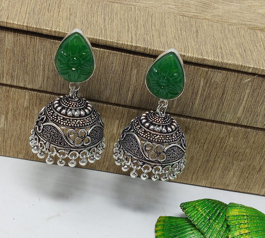 Intricate Craftsmanship: Gem Stone Jhumka Earrings for a Unique Style